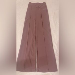 Plum Colored Flare Bottom Pleated Business Pants